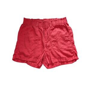 Sanctuary Shorts Womens Size Medium Red Linen Blend Elastic Waist Front Pockets